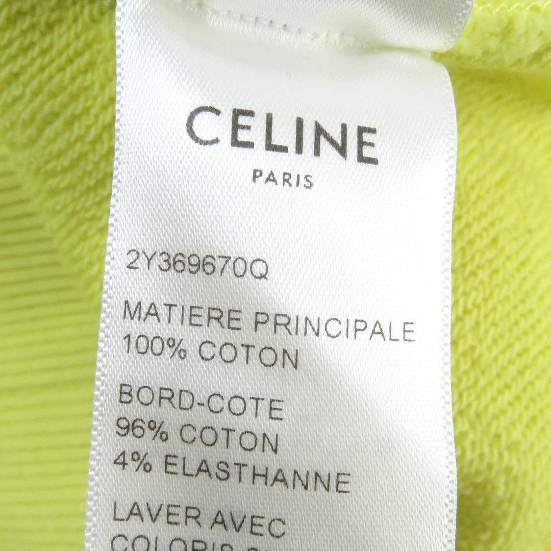 CELINE Hoodie 2Y369670Q Main: 100% cotton, part: 96% cotton, part: 4% polyurethane yellow mens M Used Authentic