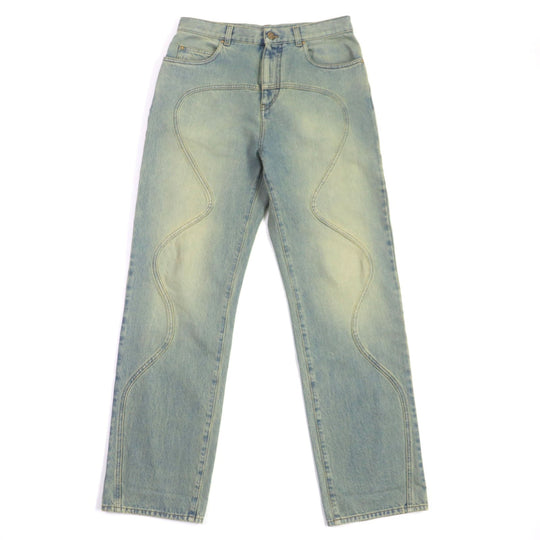 LOUIS VUITTON Denim pants Main: 100% cotton, Lining: 100% cotton, Leather part: Cowhide Blue type mens 30 Used Authentic