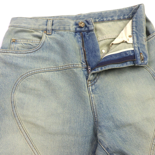 LOUIS VUITTON Denim pants Main: 100% cotton, Lining: 100% cotton, Leather part: Cowhide Blue type mens 30 Used Authentic