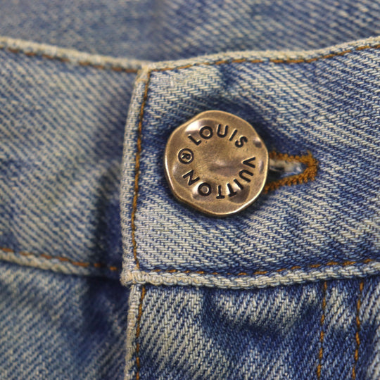 LOUIS VUITTON Denim pants Main: 100% cotton, Lining: 100% cotton, Leather part: Cowhide Blue type mens 30 Used Authentic