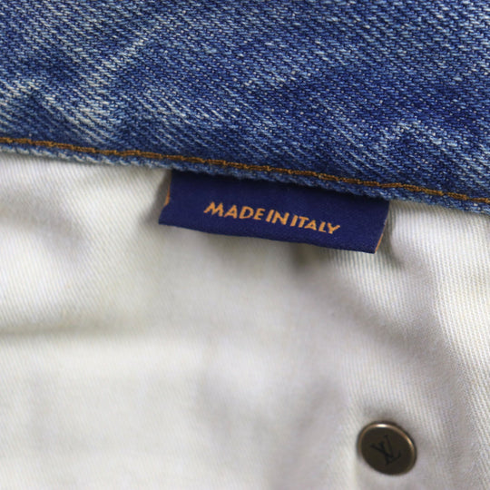 LOUIS VUITTON Denim pants Main: 100% cotton, Lining: 100% cotton, Leather part: Cowhide Blue type mens 30 Used Authentic