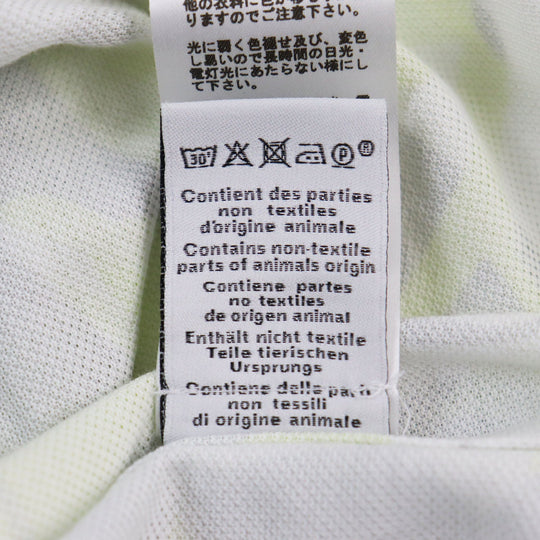 HERMES Short sleeve polo shirt Main: 100% cotton Gray yellow Puzzle Vegetal mens XL Used Authentic