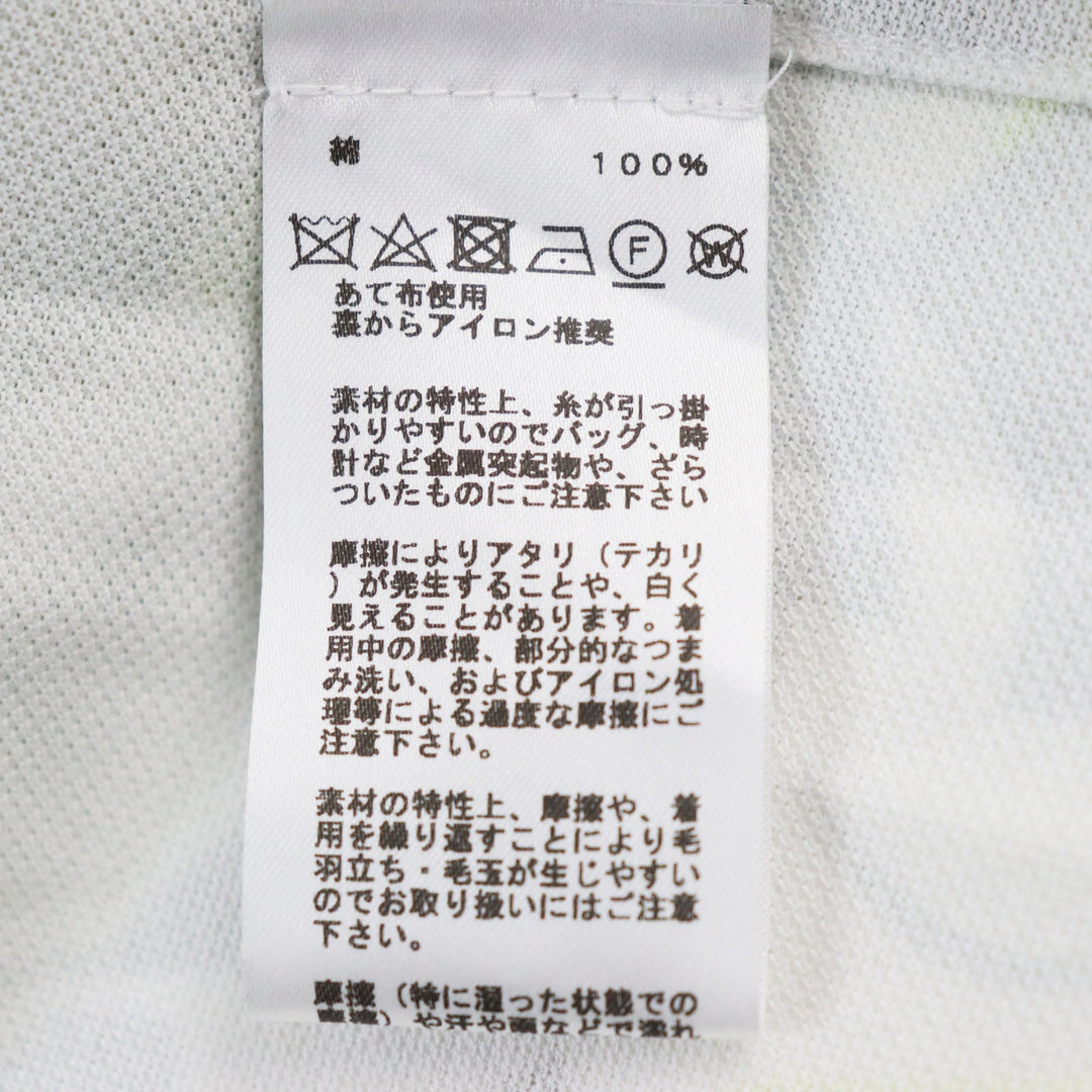 HERMES Short sleeve polo shirt Main: 100% cotton Gray yellow Puzzle Vegetal mens XL Used Authentic