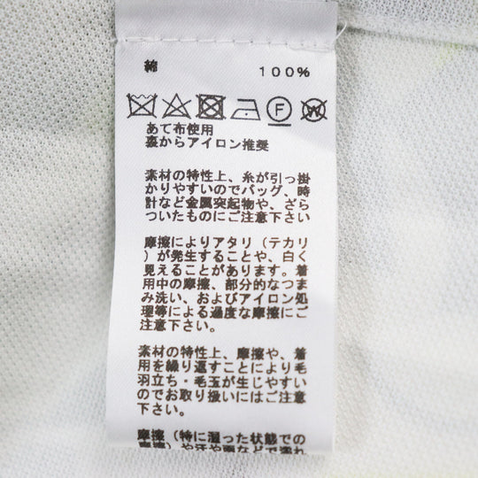 HERMES Short sleeve polo shirt Main: 100% cotton Gray yellow Puzzle Vegetal mens XL Used Authentic