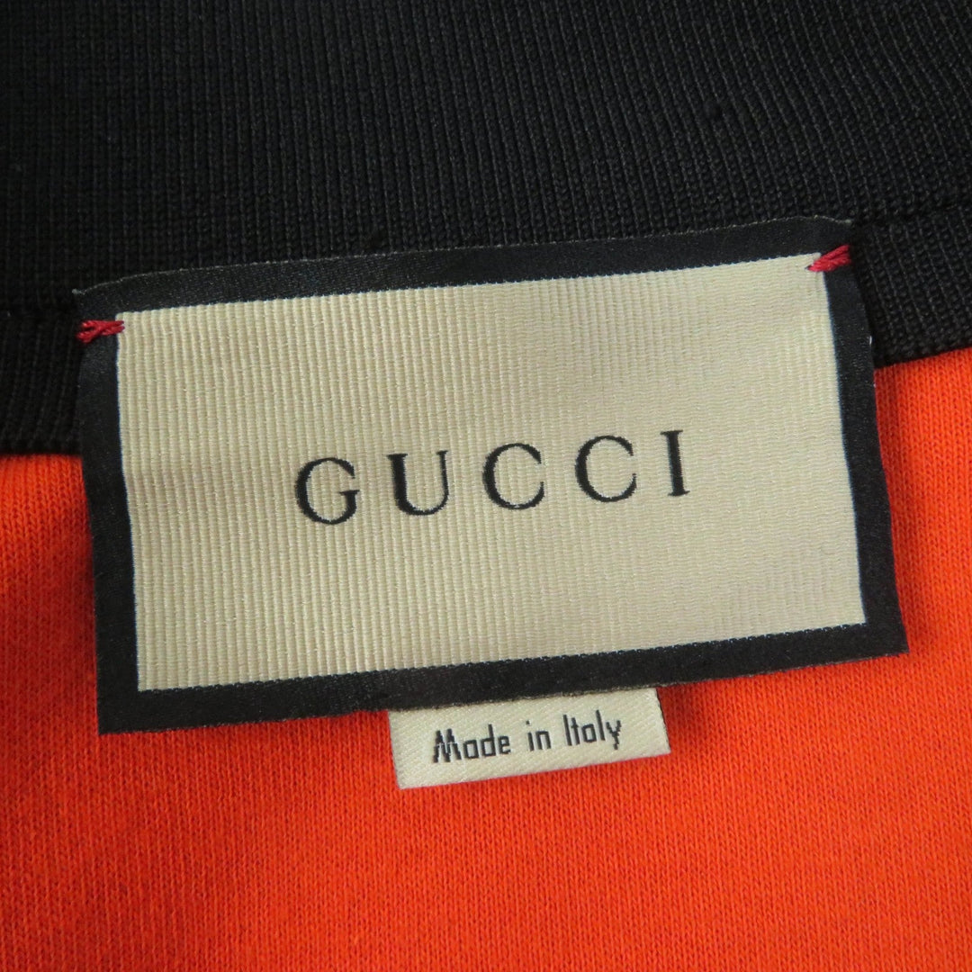 GUCCI one piece 644599 Main: 55% polyester, Main: 45% cotton, Part: 72% polyester, Part: 25% nylon, Part: 3% polyurethane, Applique: 79% polyester, 21% nylon Orange black Women S Used Authentic