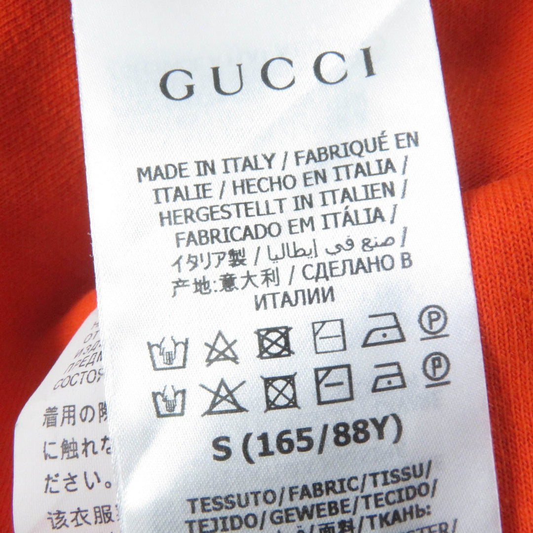 GUCCI one piece 644599 Main: 55% polyester, Main: 45% cotton, Part: 72% polyester, Part: 25% nylon, Part: 3% polyurethane, Applique: 79% polyester, 21% nylon Orange black Women S Used Authentic