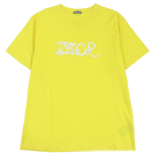 Dior HOMME Short sleeve T-shirt 143J685C0677 Main: 100% cotton, Part: 100% polyester yellow mens XL Used Authentic