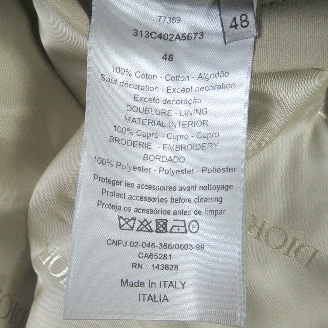 Christian Dior Blouson 313C402A5673 Outer: 100% cotton, Lining: 100% cupra, Part: 100% polyester khaki mens 48 Used Authentic