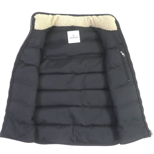 MONCLER Down vest Main: 100% polyamide (nylon), Part: Lamb leather, Filling: 90% down, Filling: 10% feather black MILLAIS GILET mens 3 Used Authentic