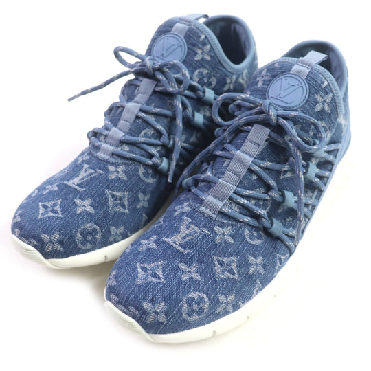 LOUIS VUITTON sneakers Monogram denim blue Fast lane line 6 1/2
