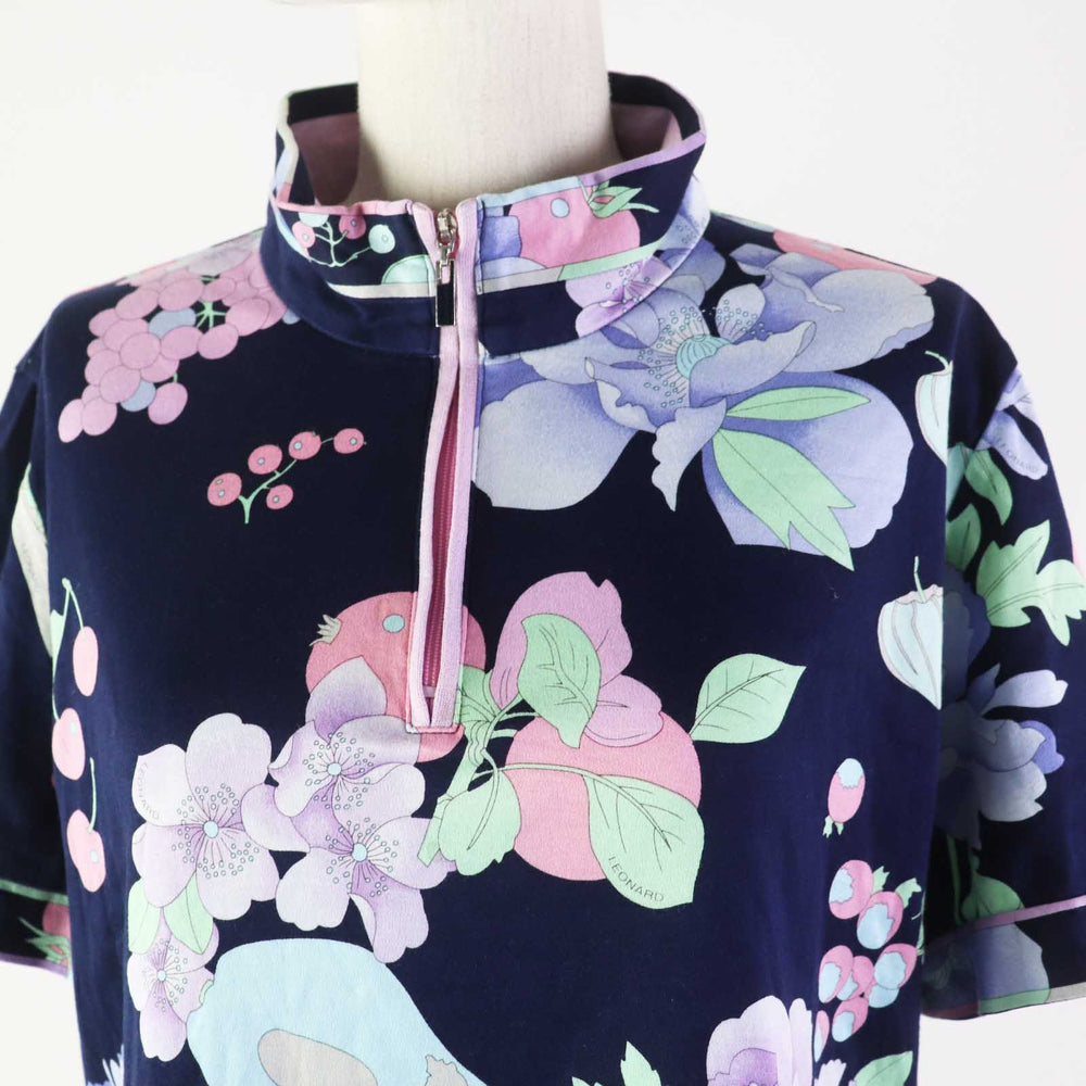 LEONARD SPORT Cut 0558325 Outer material: 100% cotton Navy multi Women 44 Used Authentic