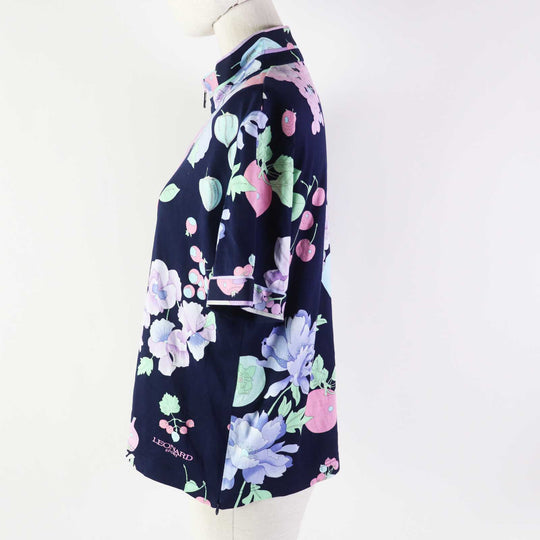 LEONARD SPORT Cut 0558325 Outer material: 100% cotton Navy multi Women 44 Used Authentic