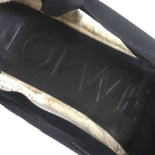 LOEWE Sandals 731911 Main: Canvas Black beige Espadrille mens 42 Used Authentic