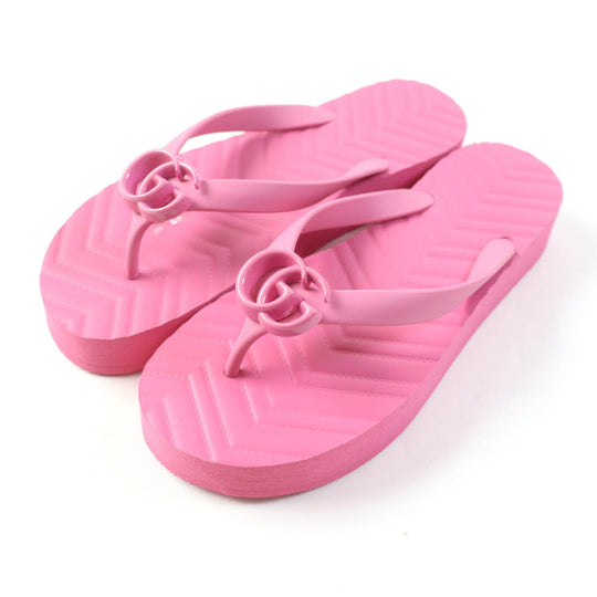 GUCCI Beach sandal 655463 Main: Rubber pink Women 38 Used Authentic