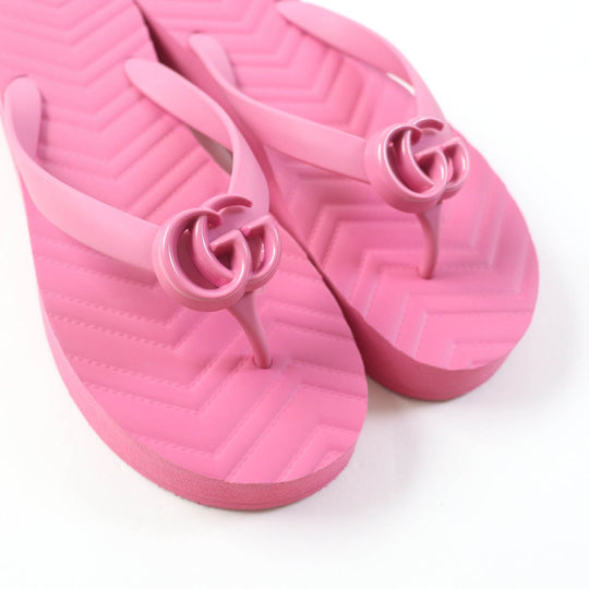 GUCCI Beach sandal 655463 Main: Rubber pink Women 38 Used Authentic