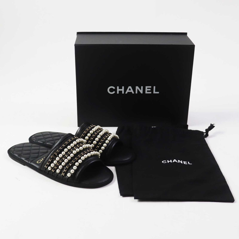 CHANEL Sandals G36005 Main: Leather black Women L Used Authentic