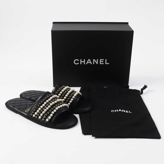 CHANEL Sandals G36005 Main: Leather black Women L Used Authentic