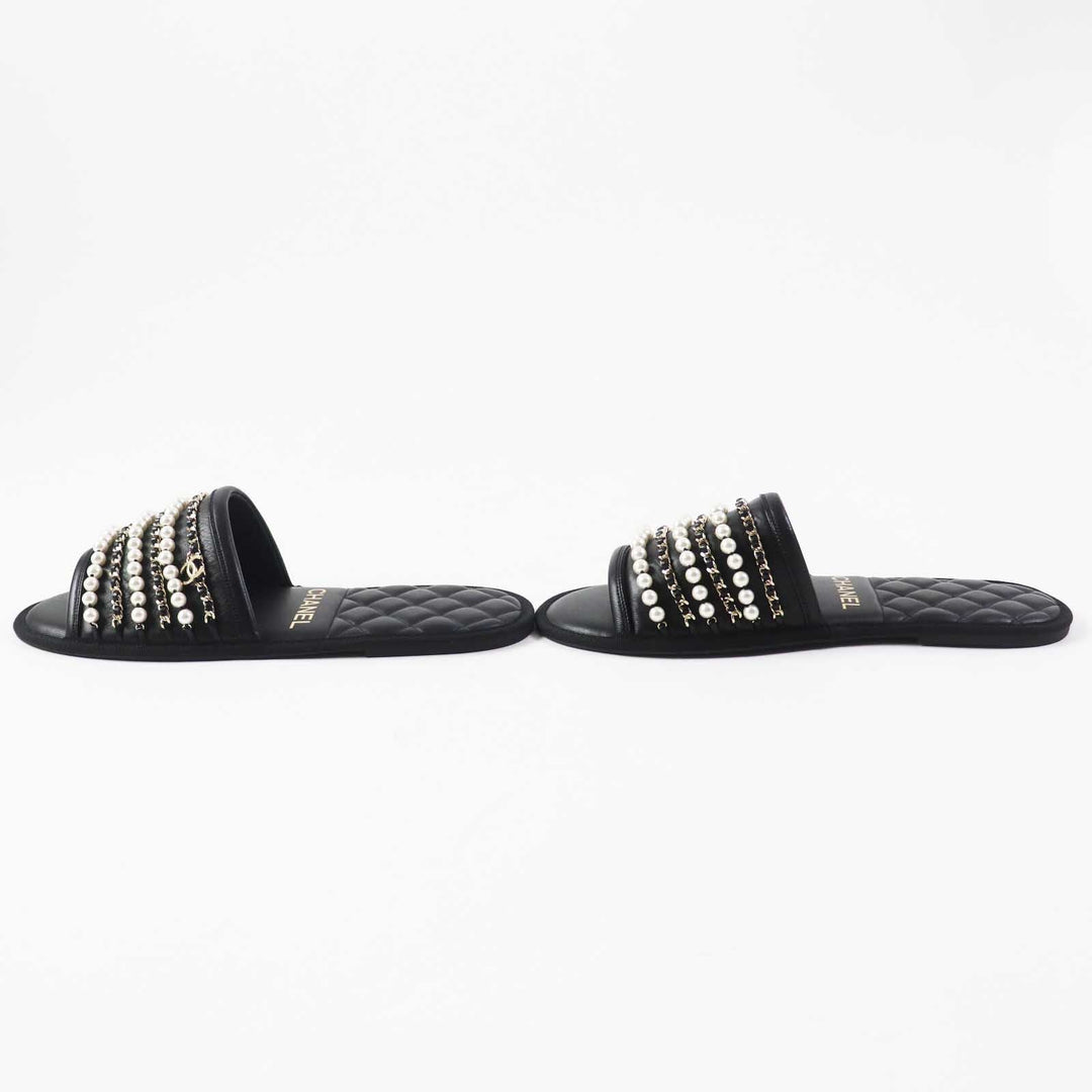 CHANEL Sandals G36005 Main: Leather black Women L Used Authentic