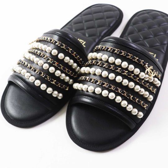 CHANEL Sandals G36005 Main: Leather black Women L Used Authentic