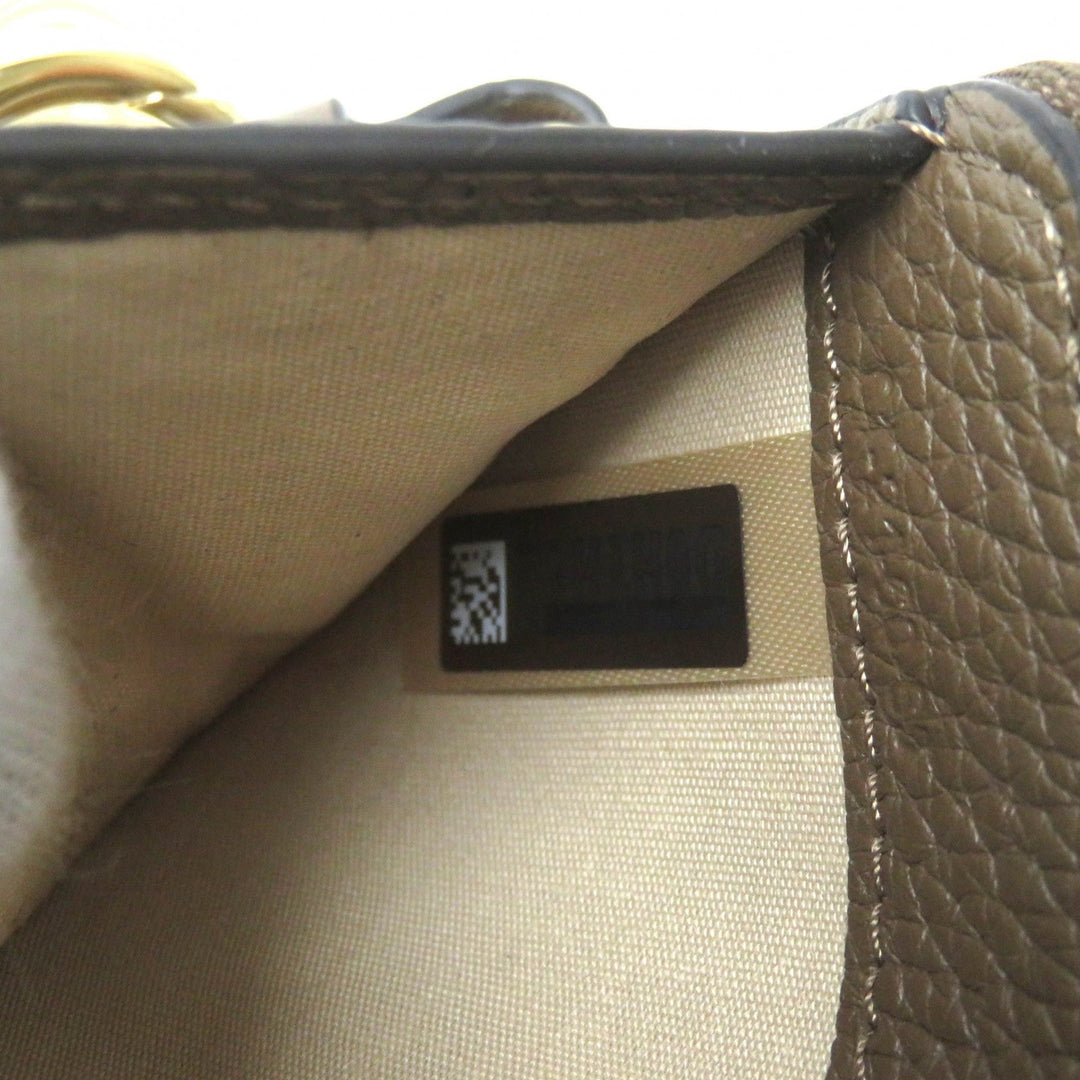 Chloe Coin case Main: Leather Brown Alphabet wallet in grained leather Women Used Authentic