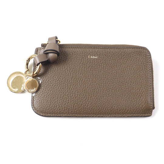 Chloe Coin case Main: Leather Brown Alphabet wallet in grained leather Women Used Authentic