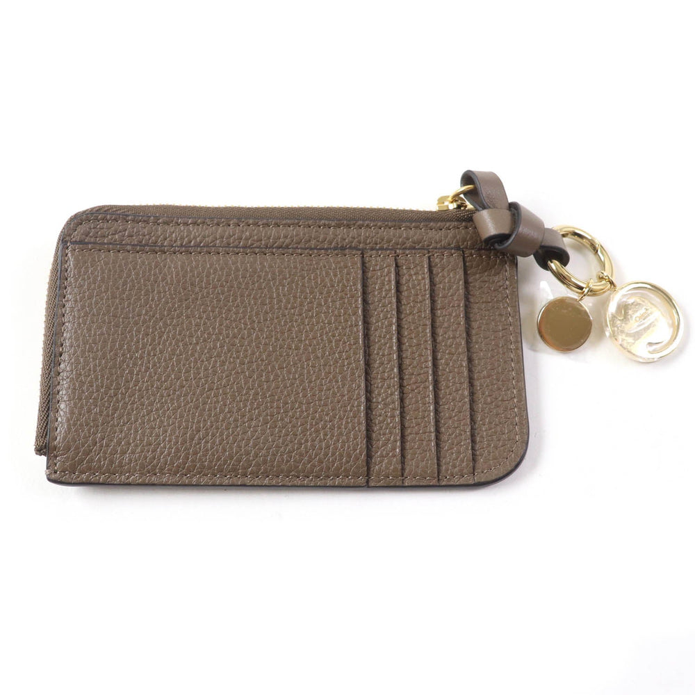 Chloe Coin case Main: Leather Brown Alphabet wallet in grained leather Women Used Authentic