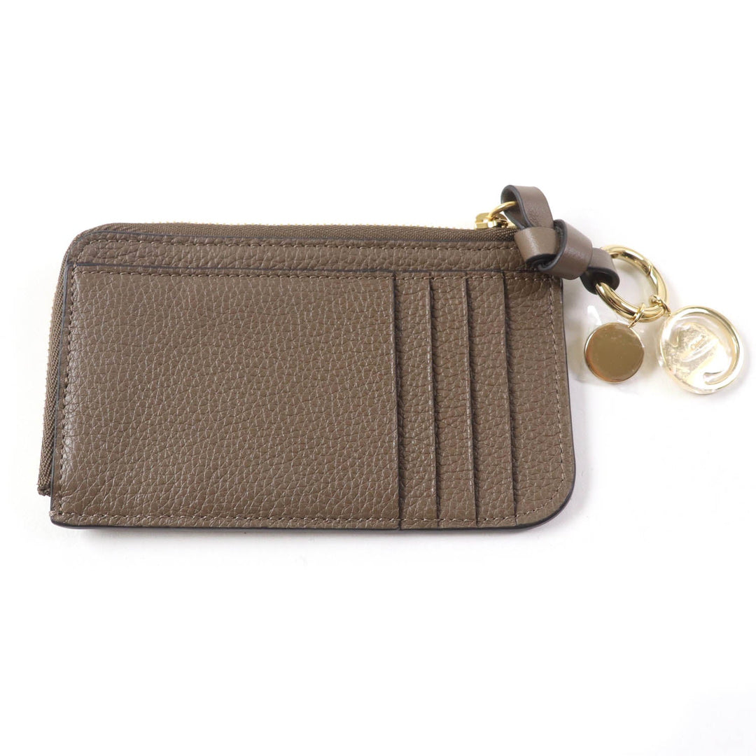 Chloe Coin case Main: Leather Brown Alphabet wallet in grained leather Women Used Authentic