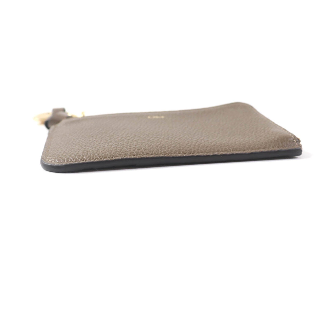 Chloe Coin case Main: Leather Brown Alphabet wallet in grained leather Women Used Authentic