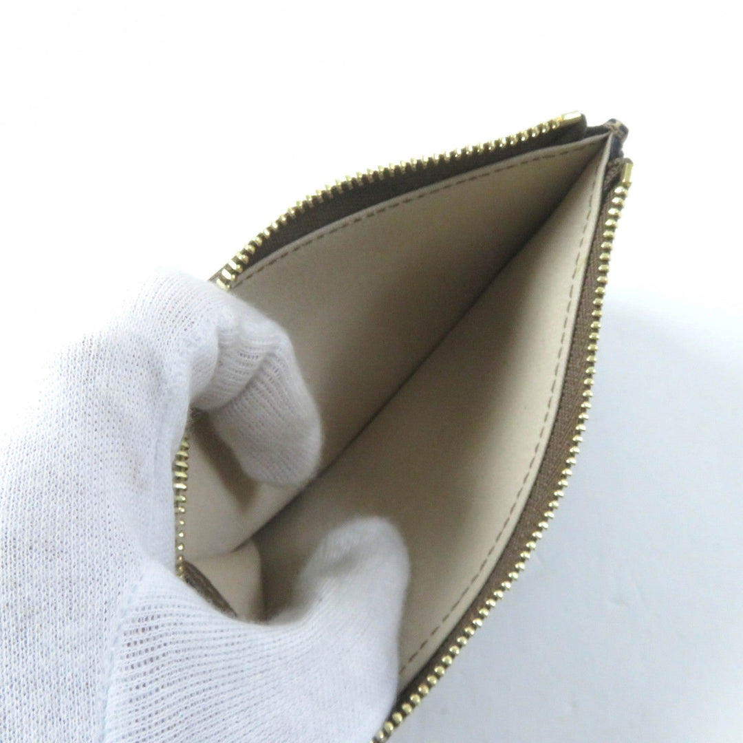 Chloe Coin case Main: Leather Brown Alphabet wallet in grained leather Women Used Authentic