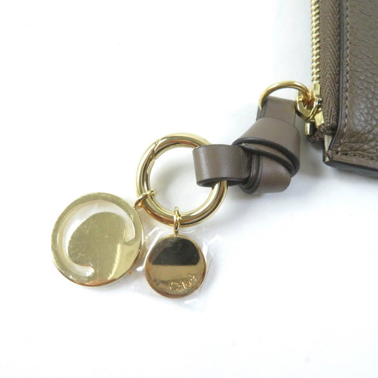 Chloe Coin case Main: Leather Brown Alphabet wallet in grained leather Women Used Authentic