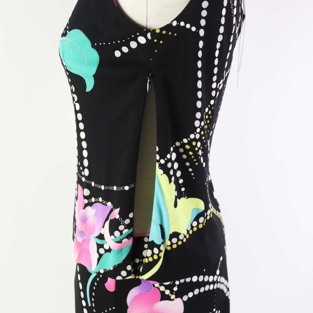 LEONARD FASHION setup 0122211 0129232 Outer: 65% acetate, Outer: 35% polyester, Lining: 100% polyester, Outer: 65% acetate, Outer: 35% polyester black multi Women 34 (Top), 36 (Bottom) Used Authentic