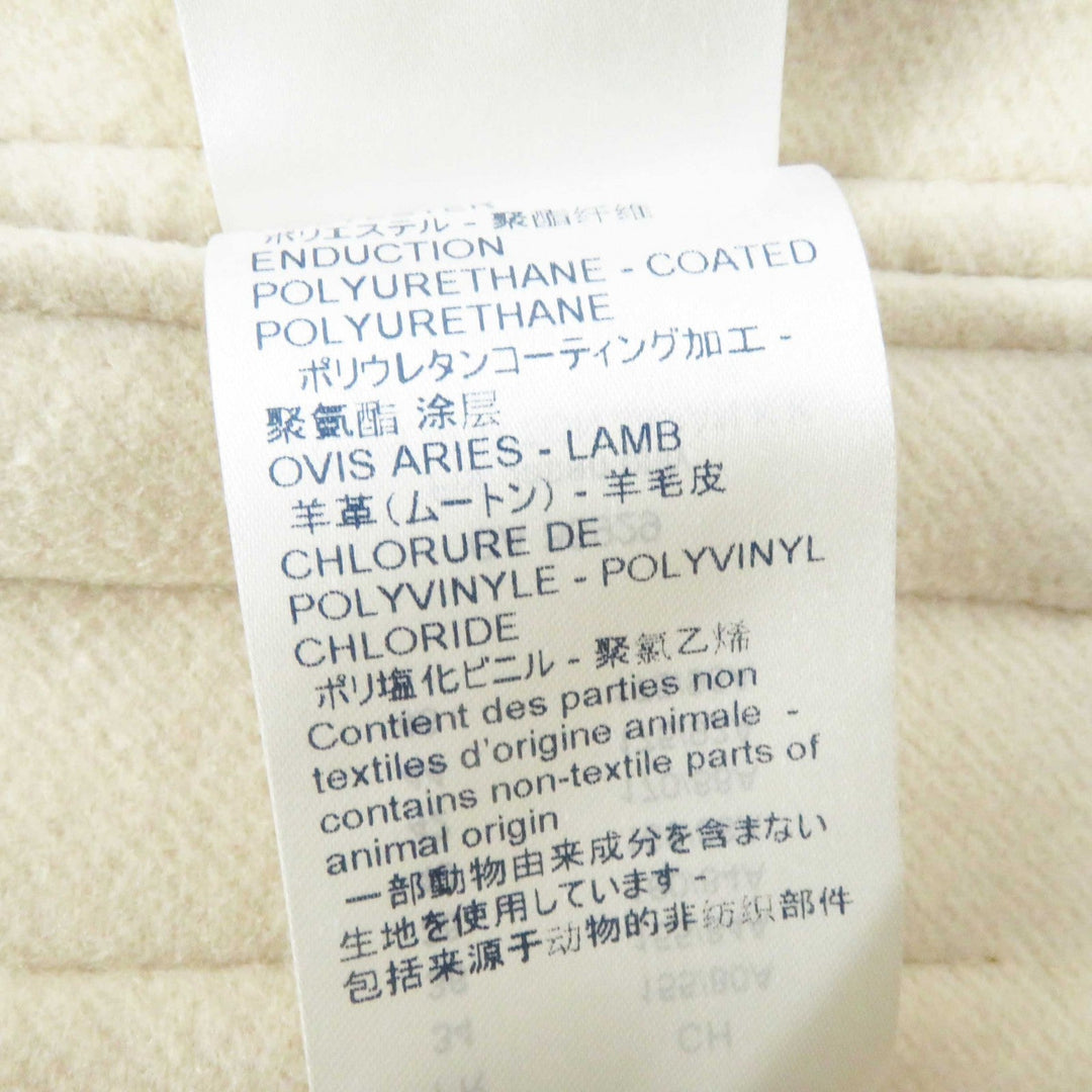 LOUIS VUITTON coat 1A4YSZ Outer: 100% cashmere, Lining: 50% rayon, Lining: 50% cupra, Part: 100% polyester, Part: lamb leather light beige Women 40 Used Authentic