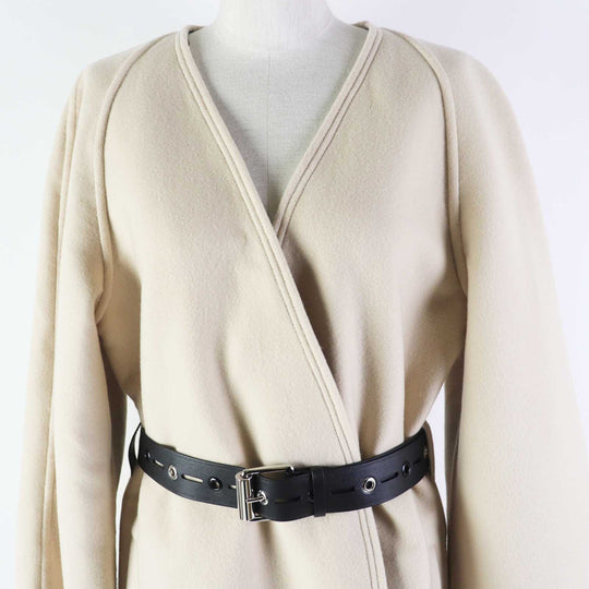 LOUIS VUITTON coat 1A4YSZ Outer: 100% cashmere, Lining: 50% rayon, Lining: 50% cupra, Part: 100% polyester, Part: lamb leather light beige Women 40 Used Authentic