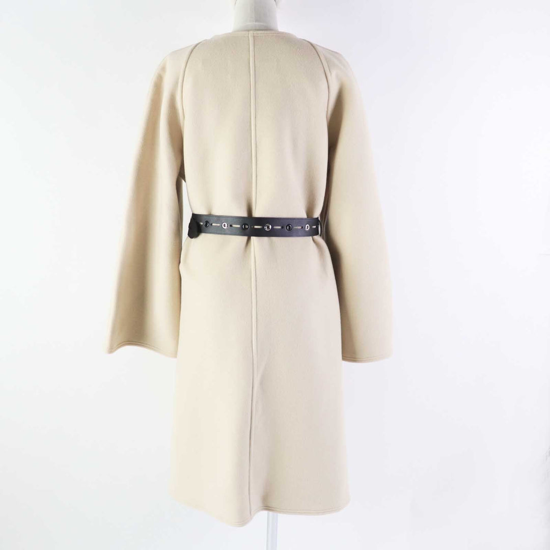 LOUIS VUITTON coat 1A4YSZ Outer: 100% cashmere, Lining: 50% rayon, Lining: 50% cupra, Part: 100% polyester, Part: lamb leather light beige Women 40 Used Authentic