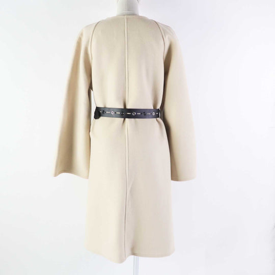LOUIS VUITTON coat 1A4YSZ Outer: 100% cashmere, Lining: 50% rayon, Lining: 50% cupra, Part: 100% polyester, Part: lamb leather light beige Women 40 Used Authentic