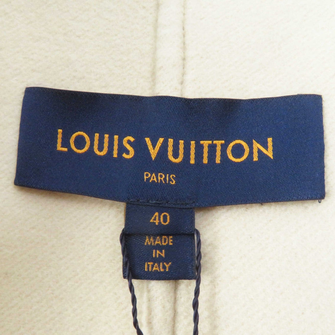 LOUIS VUITTON coat 1A4YSZ Outer: 100% cashmere, Lining: 50% rayon, Lining: 50% cupra, Part: 100% polyester, Part: lamb leather light beige Women 40 Used Authentic