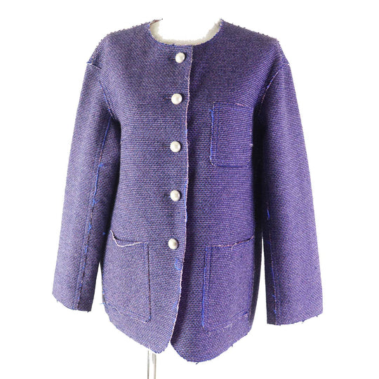 CHANEL Jacket P45867 Outer: 50% polyester, Outer: 38% cotton, Outer: 12% nylon, Lining: 83% cotton, Lining: 15% nylon, : 2% polyurethane Blue pink Women 40 Used Authentic