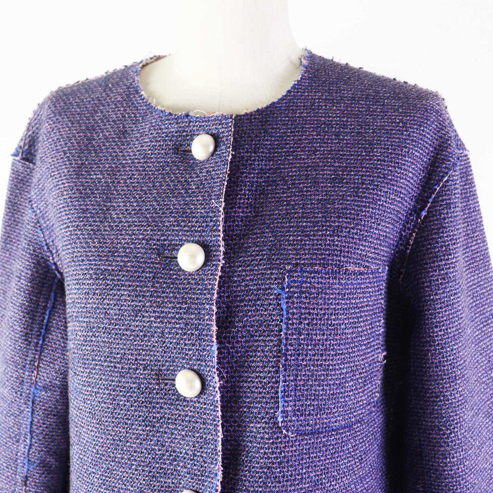 CHANEL Jacket P45867 Outer: 50% polyester, Outer: 38% cotton, Outer: 12% nylon, Lining: 83% cotton, Lining: 15% nylon, : 2% polyurethane Blue pink Women 40 Used Authentic