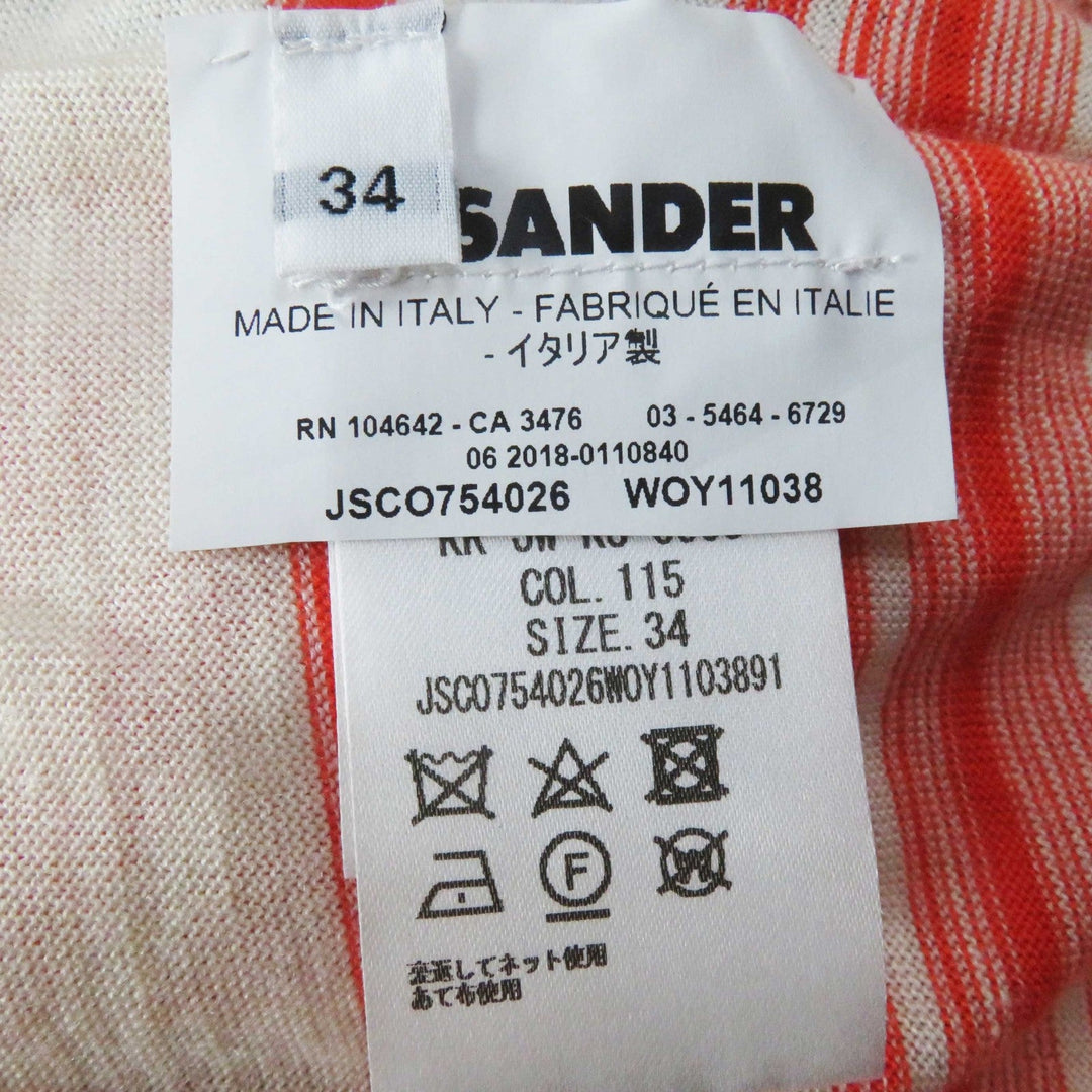 JIL SANDER ensemble JSCO754026 JSCO754027 Main: 70% cashmere, Main: 30% silk Orange white Women 34 Used Authentic