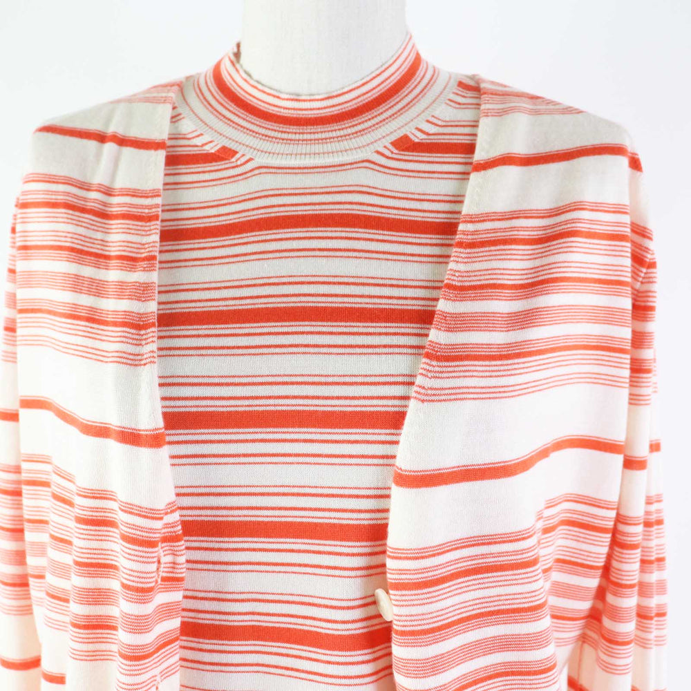 JIL SANDER ensemble JSCO754026 JSCO754027 Main: 70% cashmere, Main: 30% silk Orange white Women 34 Used Authentic