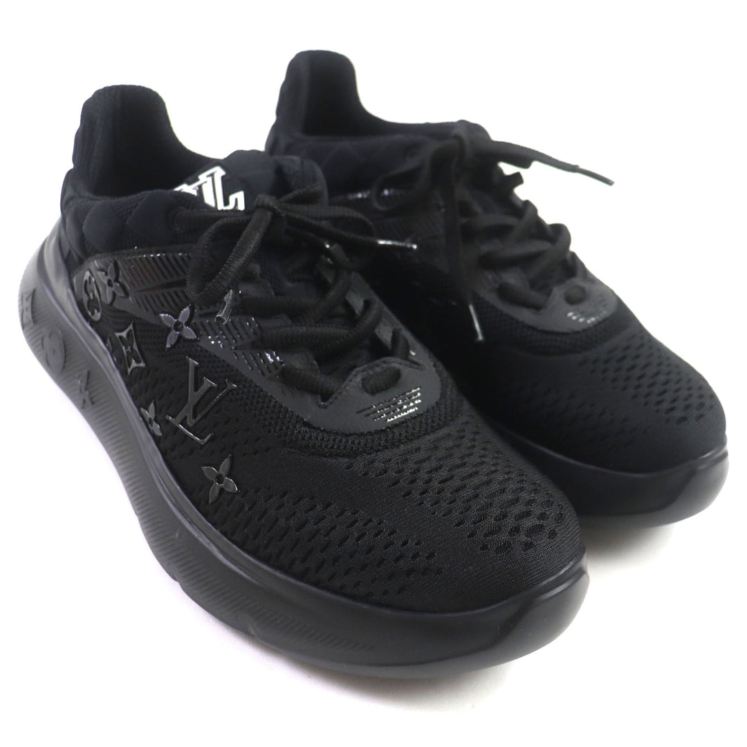 LOUIS VUITTON sneakers 1A9JRE Nylon black Monogram Damier Show Up Line mens 6 Used Authentic