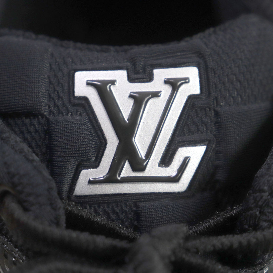 LOUIS VUITTON sneakers 1A9JRE Nylon black Monogram Damier Show Up Line mens 6 Used Authentic