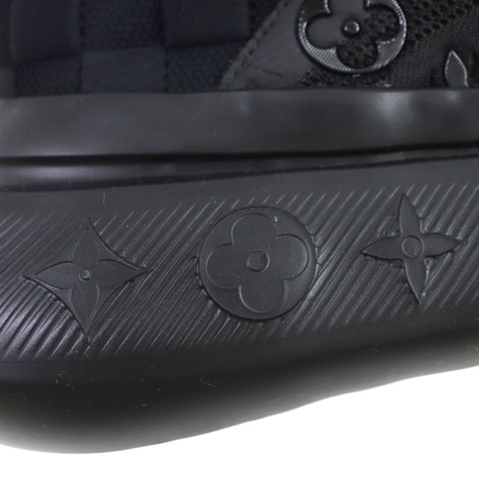 LOUIS VUITTON sneakers 1A9JRE Nylon black Monogram Damier Show Up Line mens 6 Used Authentic