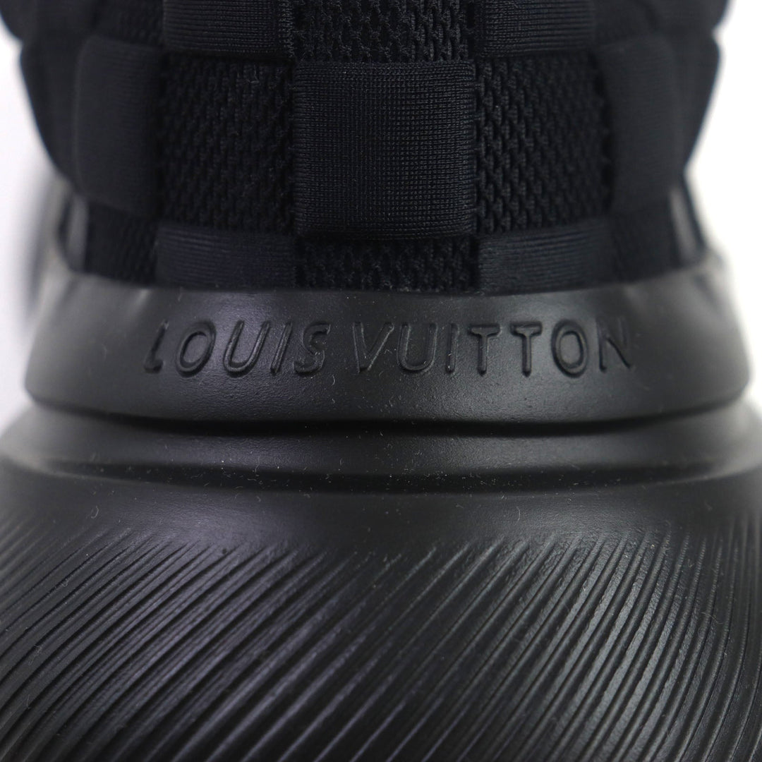 LOUIS VUITTON sneakers 1A9JRE Nylon black Monogram Damier Show Up Line mens 6 Used Authentic