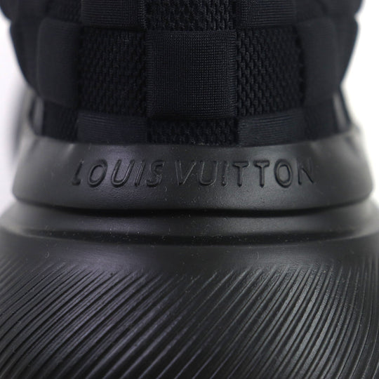 LOUIS VUITTON sneakers 1A9JRE Nylon black Monogram Damier Show Up Line mens 6 Used Authentic