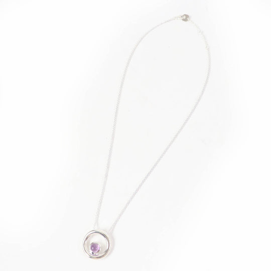 Christofle Necklace Main: SV925, Part: Amethyst Silver purple Idol de Christofle Women Used Authentic