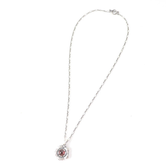 Georg Jensen Necklace Main: SV925, Part: Garnet Silver Red 2002 Year Necklace Women Used Authentic