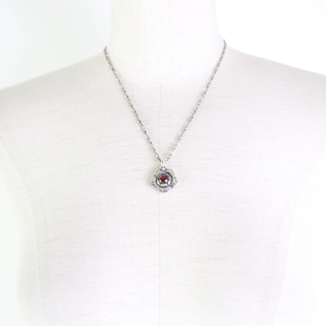 Georg Jensen Necklace Main: SV925, Part: Garnet Silver Red 2002 Year Necklace Women Used Authentic