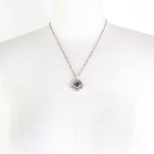 Georg Jensen Necklace Main: SV925, Part: Garnet Silver Red 2002 Year Necklace Women Used Authentic