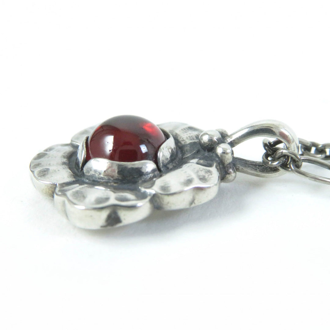 Georg Jensen Necklace Main: SV925, Part: Garnet Silver Red 2002 Year Necklace Women Used Authentic